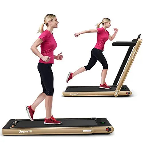 GYMAX Walking Pad foldable treadmill with LED display and remote control