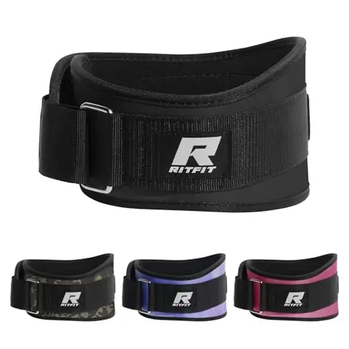 RitFit 6-inch wide weightlifting belt in black and camouflage
