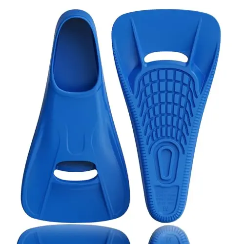 Seatheway blue silicone swim fins with full foot pocket
