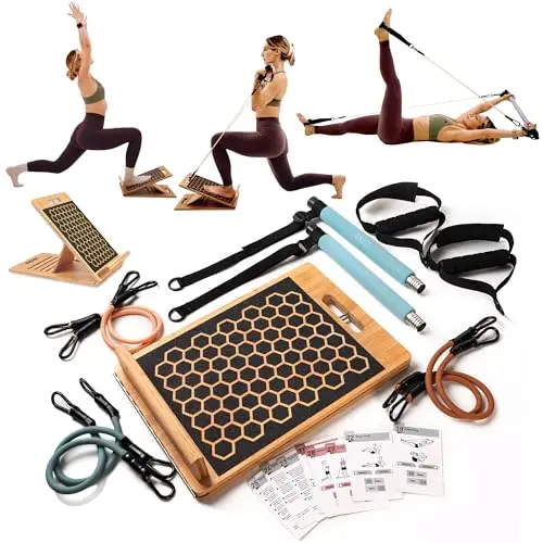 SAGE LONDON bamboo slant board and Pilates bar set for bed workouts