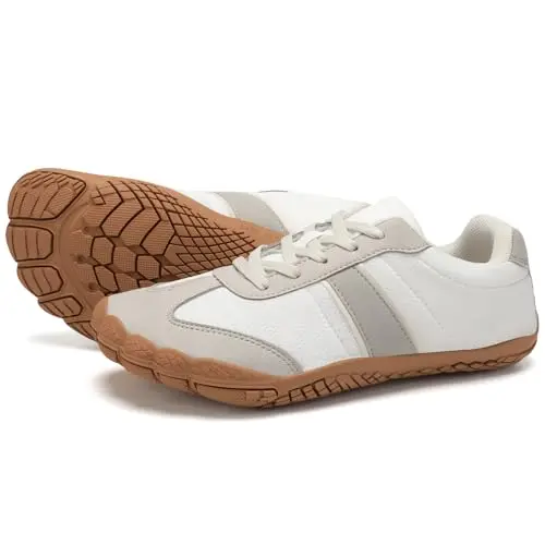 Grand Attack Women's Barefoot Shoes in grey and white